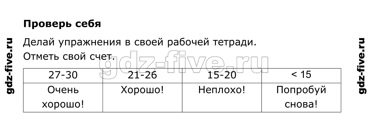 гдз решебник онлайн по английскому языку 4 класс enjoy english unit 2 section 4 test yourself автор Биболетова, Денисенко