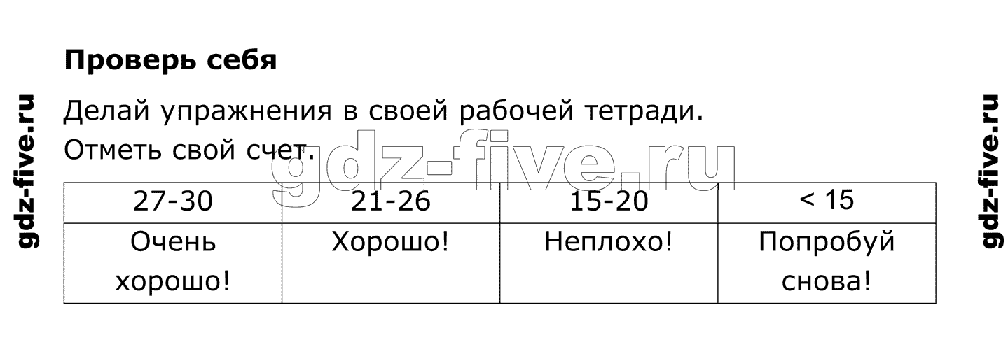гдз решебник онлайн по английскому языку 4 класс enjoy english unit 4 section 5 test yourself автор Биболетова, Денисенко
